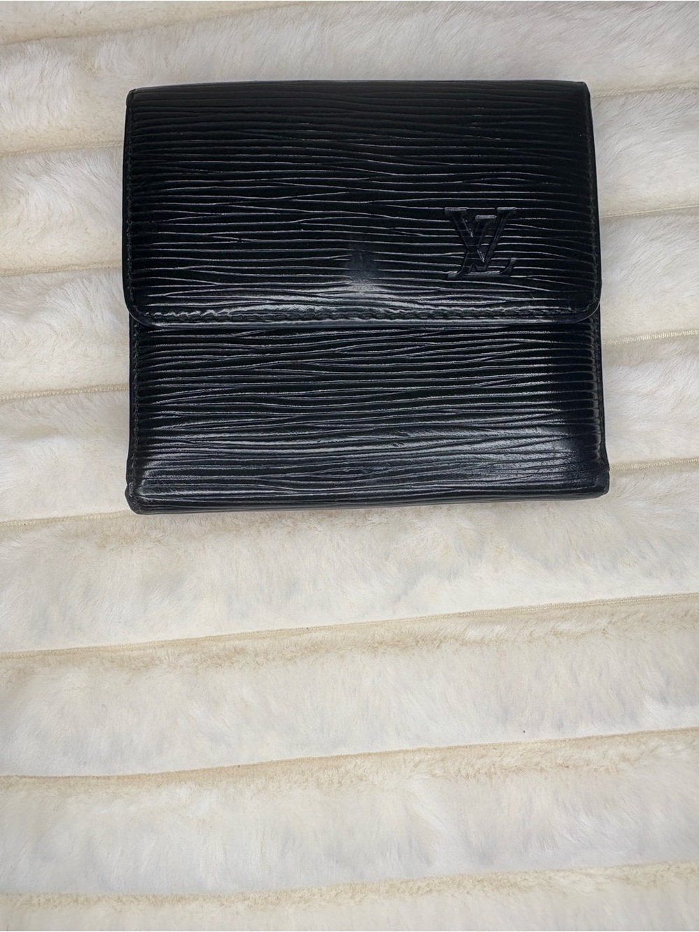 Vintage Louis Vuitton Black Epi Leather Snap Coin Purse Wallet Made In France